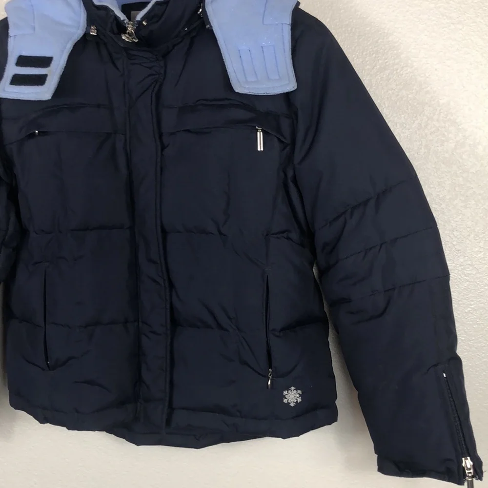 Copper Key Puffer Jacket Girls Size M(10/12) Navy Blue Ski/Winter Coat